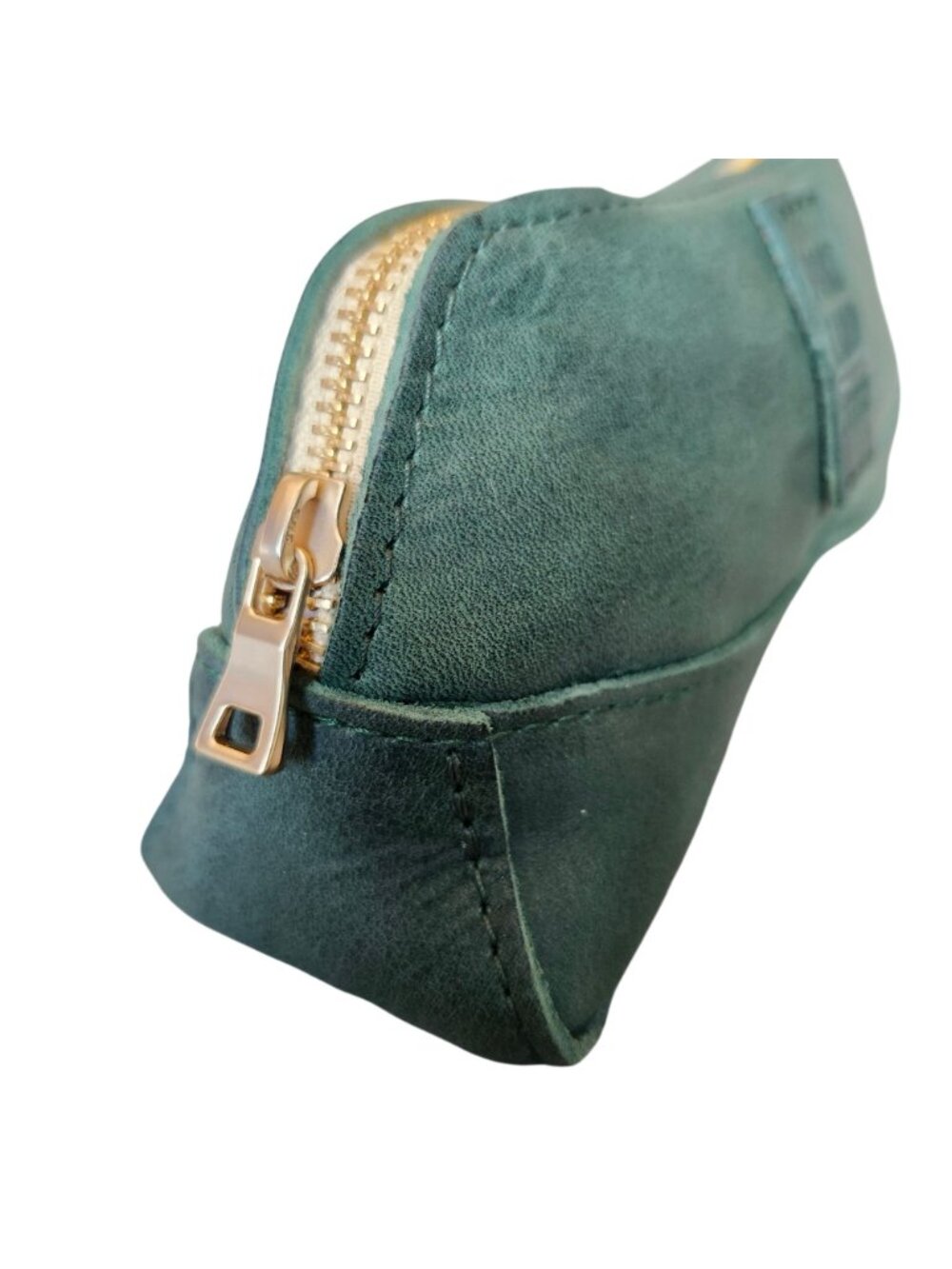 Portland Leather Unisex Artisan Pouch Evergreen Unicorn Rare Zip Leather - Picture 3 of 9